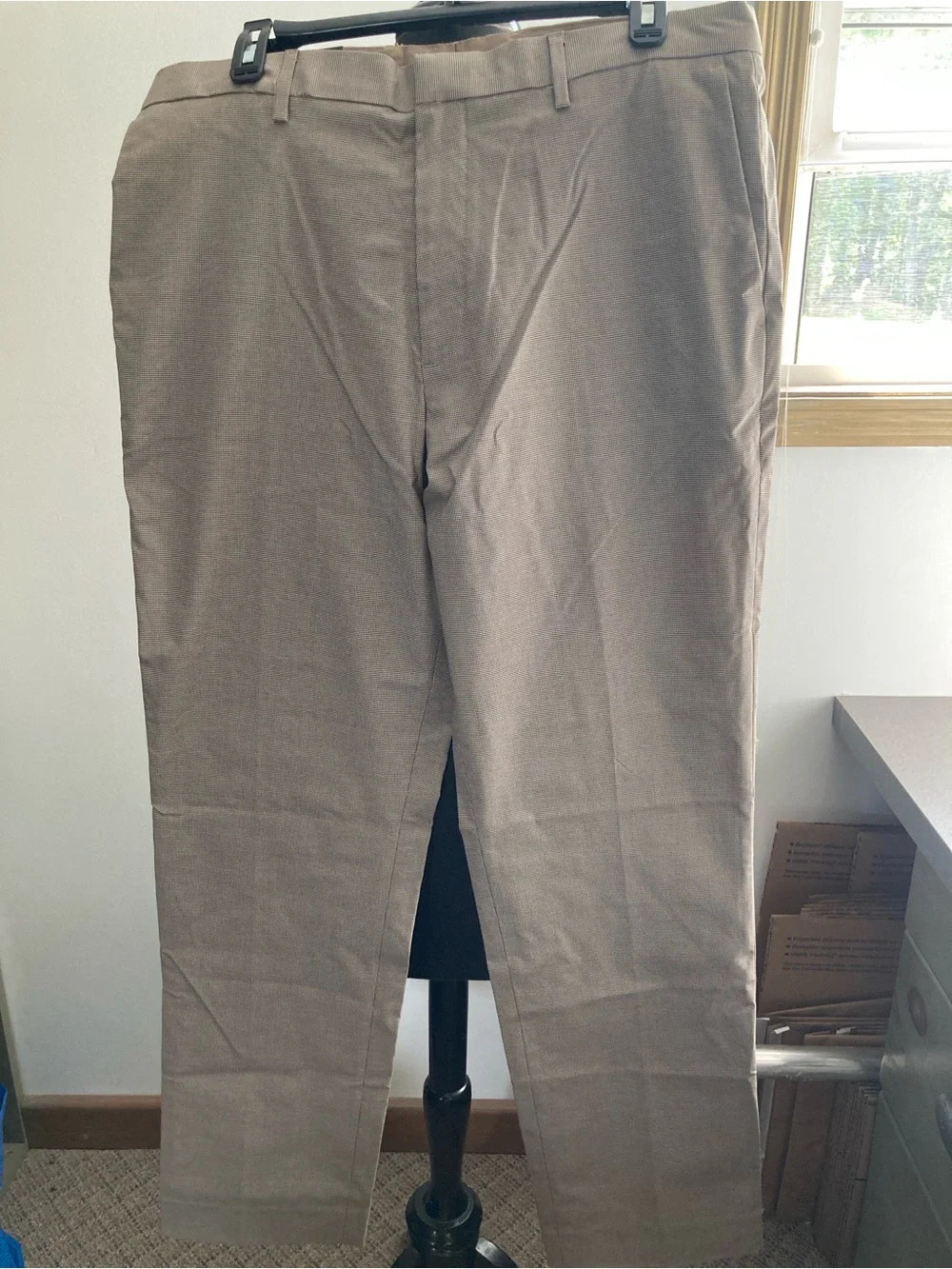 NWT Banana Republic Slim Fit Cotton Chino Pants Micro Plaid S546
